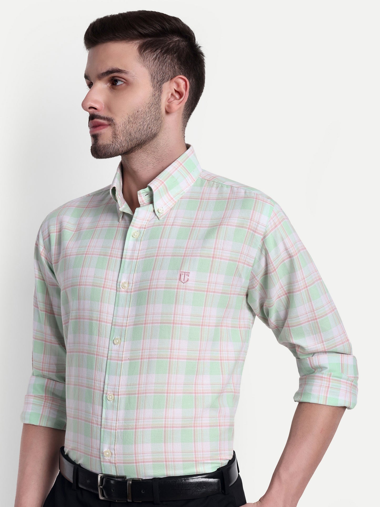 Mist Green Checked Stylish and Comfortable Shirt for All-Day Wear